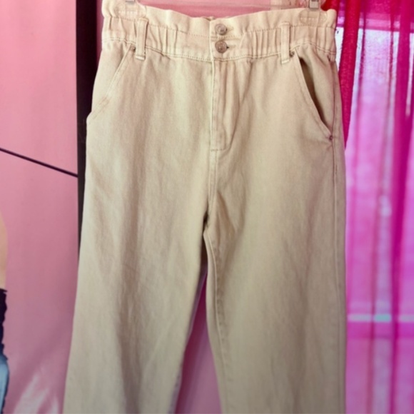 Forever 21 Uniform/NormCore Denim Khakis Wide Leg High Waist Elastic Women’s Sm - Picture 1 of 6